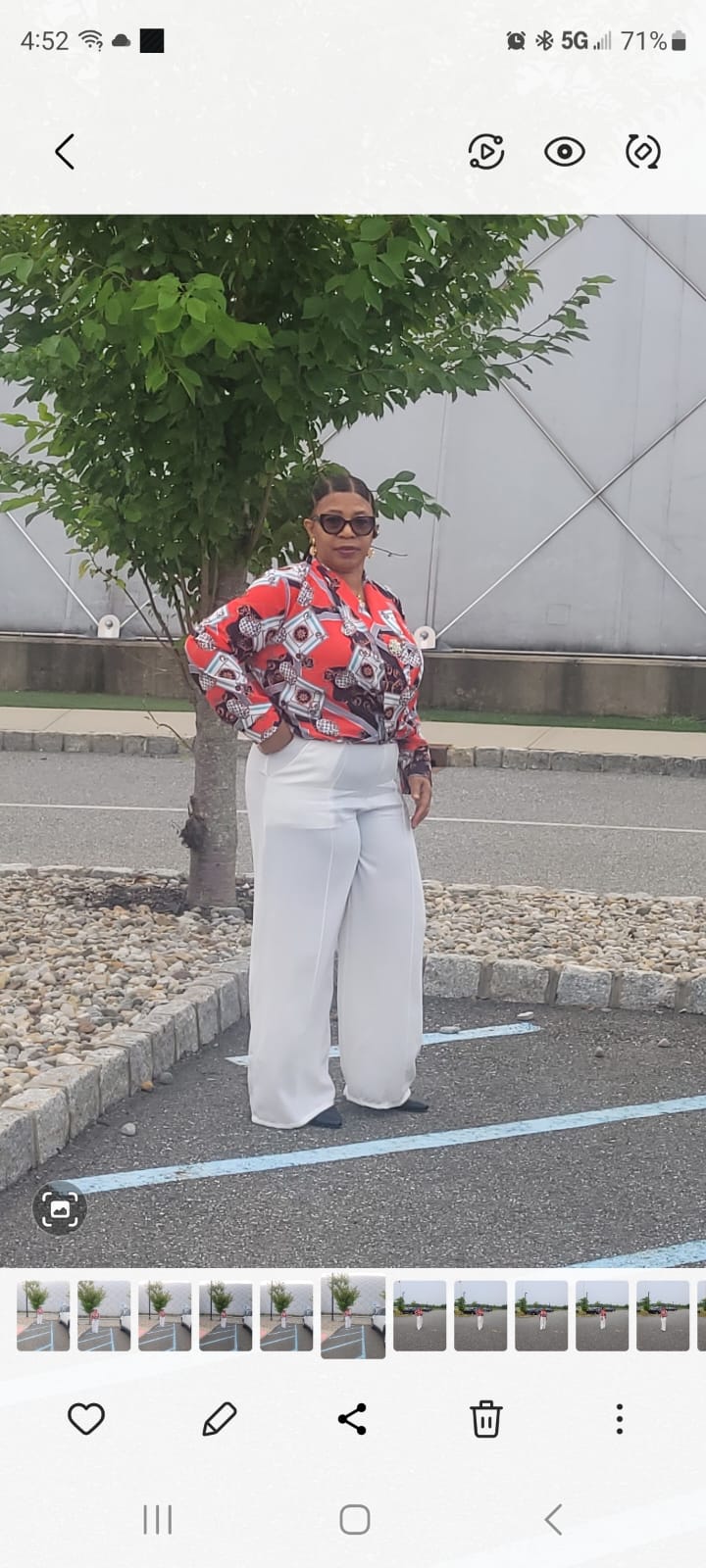 Two Pieces Set- White Pant & Satin Top