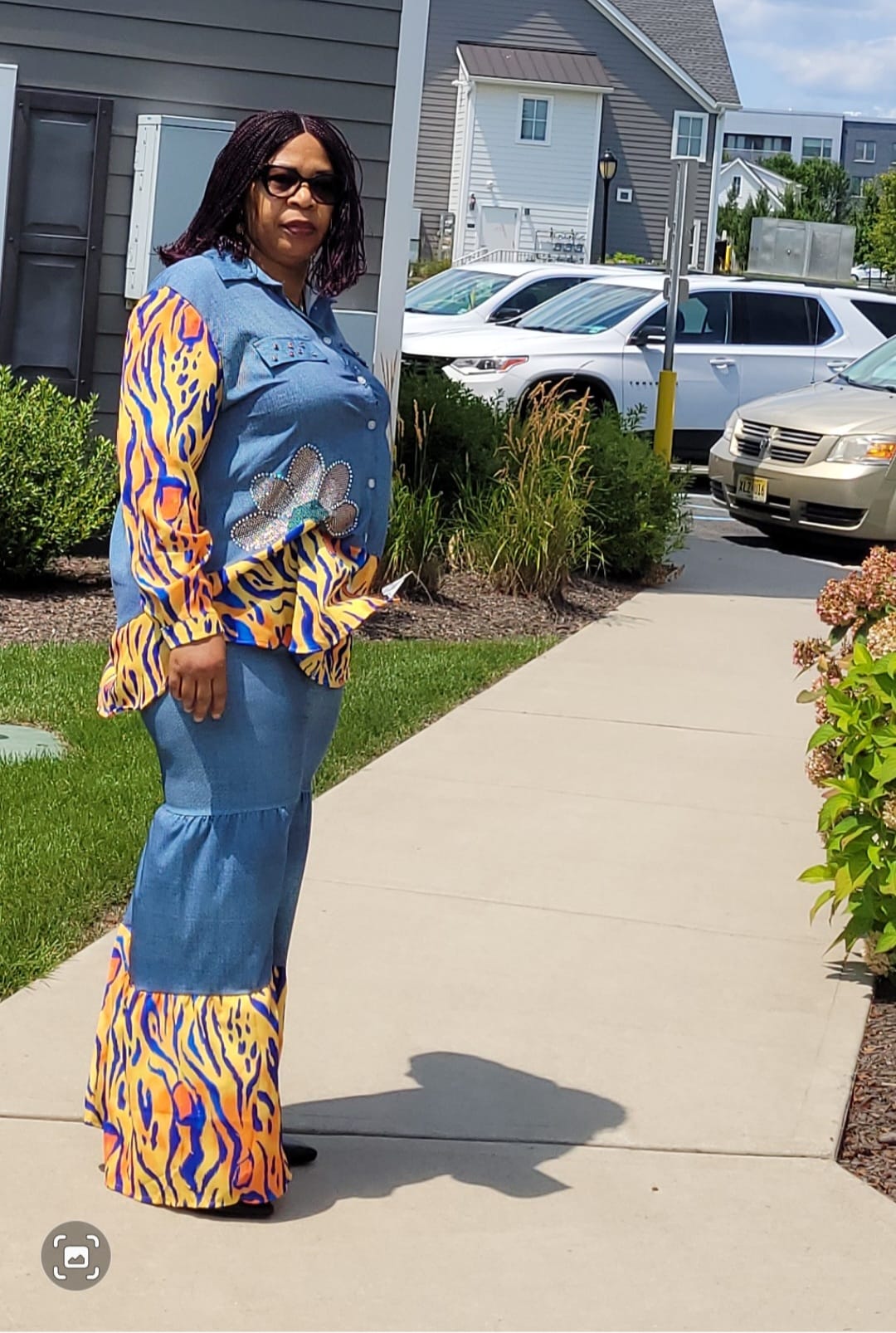 Casual Wear - Plain & Pattern Mix Top & Pant