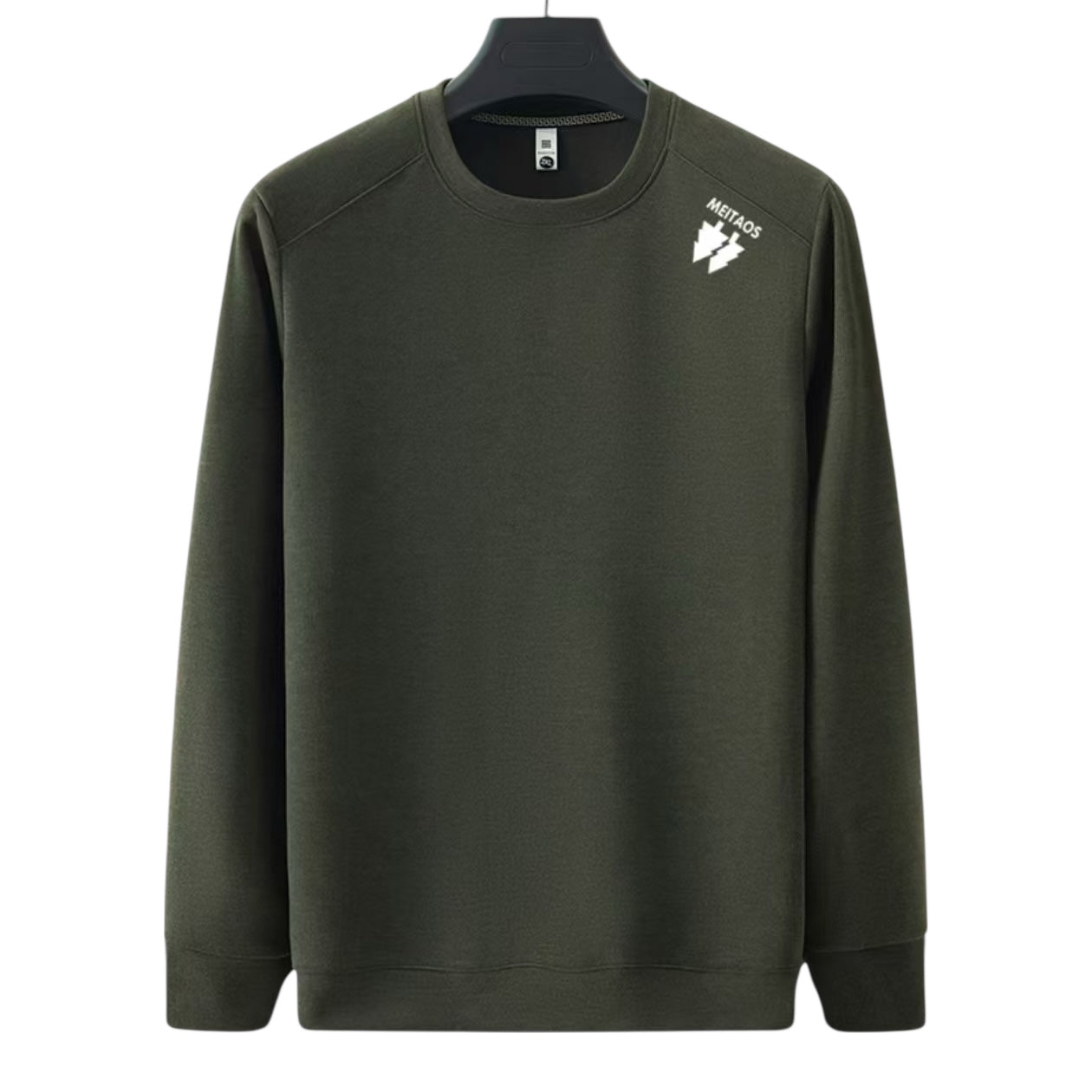 Men’s Thermal Round Neck Fllece Lined Sweater – Light Grey