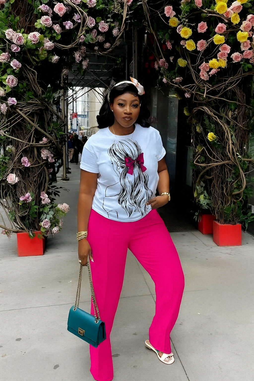 Spring/Fall Ladies Loose Trousers Two Pieces & Fitted TShirt