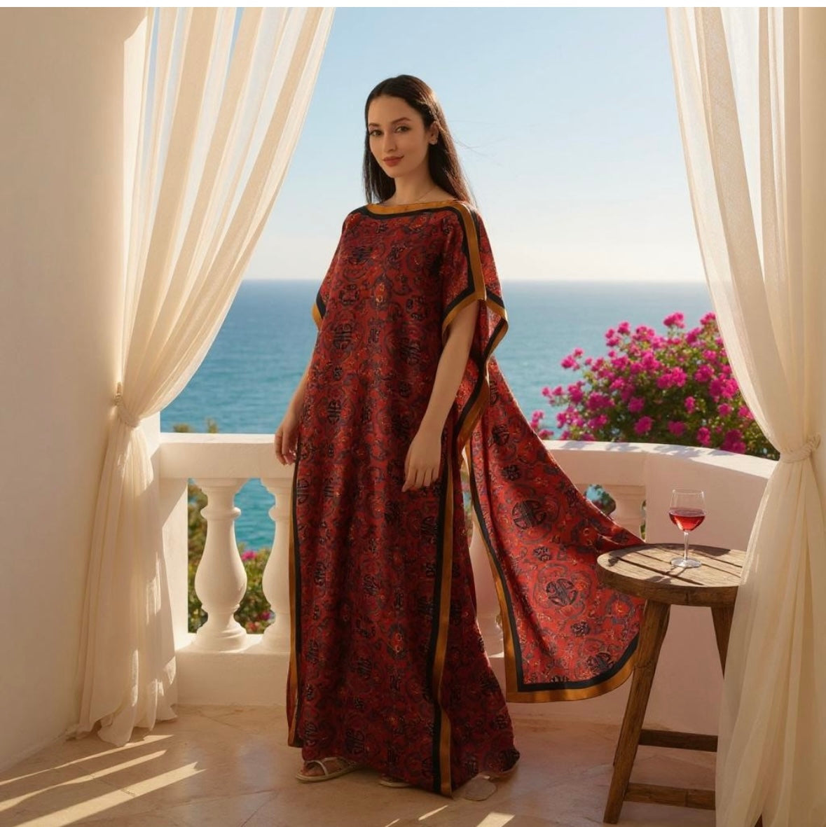 Satin Boubou Dress - Free Size, Flowy Elegance