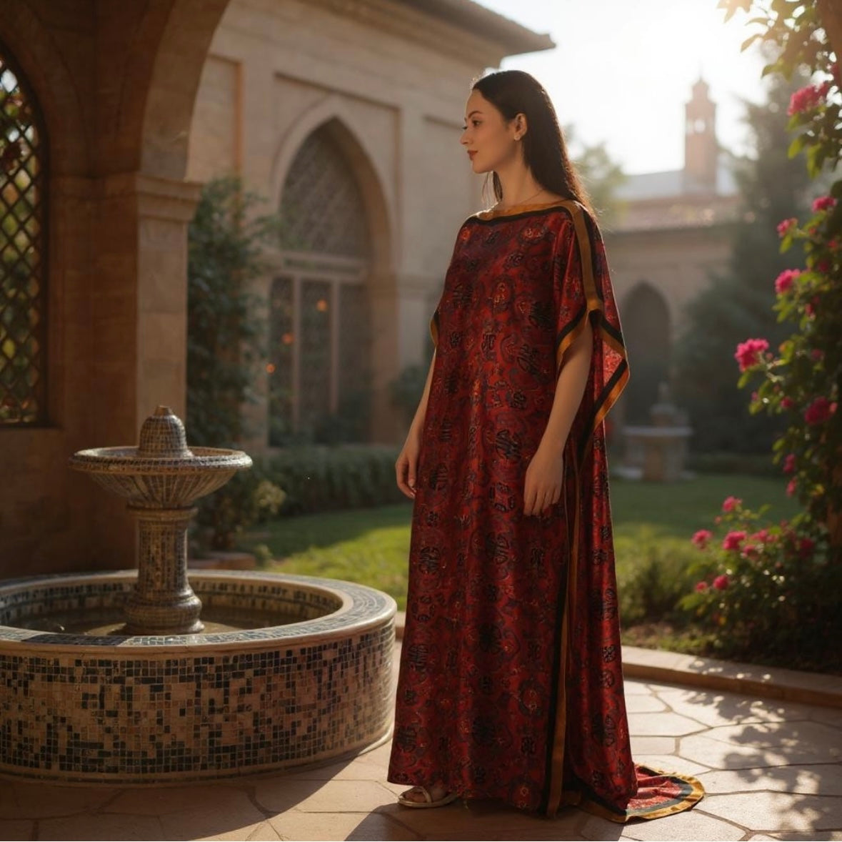 Satin Boubou Dress - Free Size, Flowy Elegance