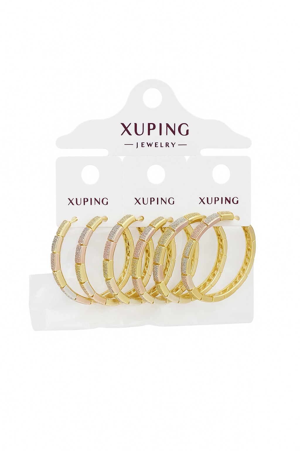 4273 - Xuping Gold Hoop Earrings – Sparkling Crystal Huggie Set