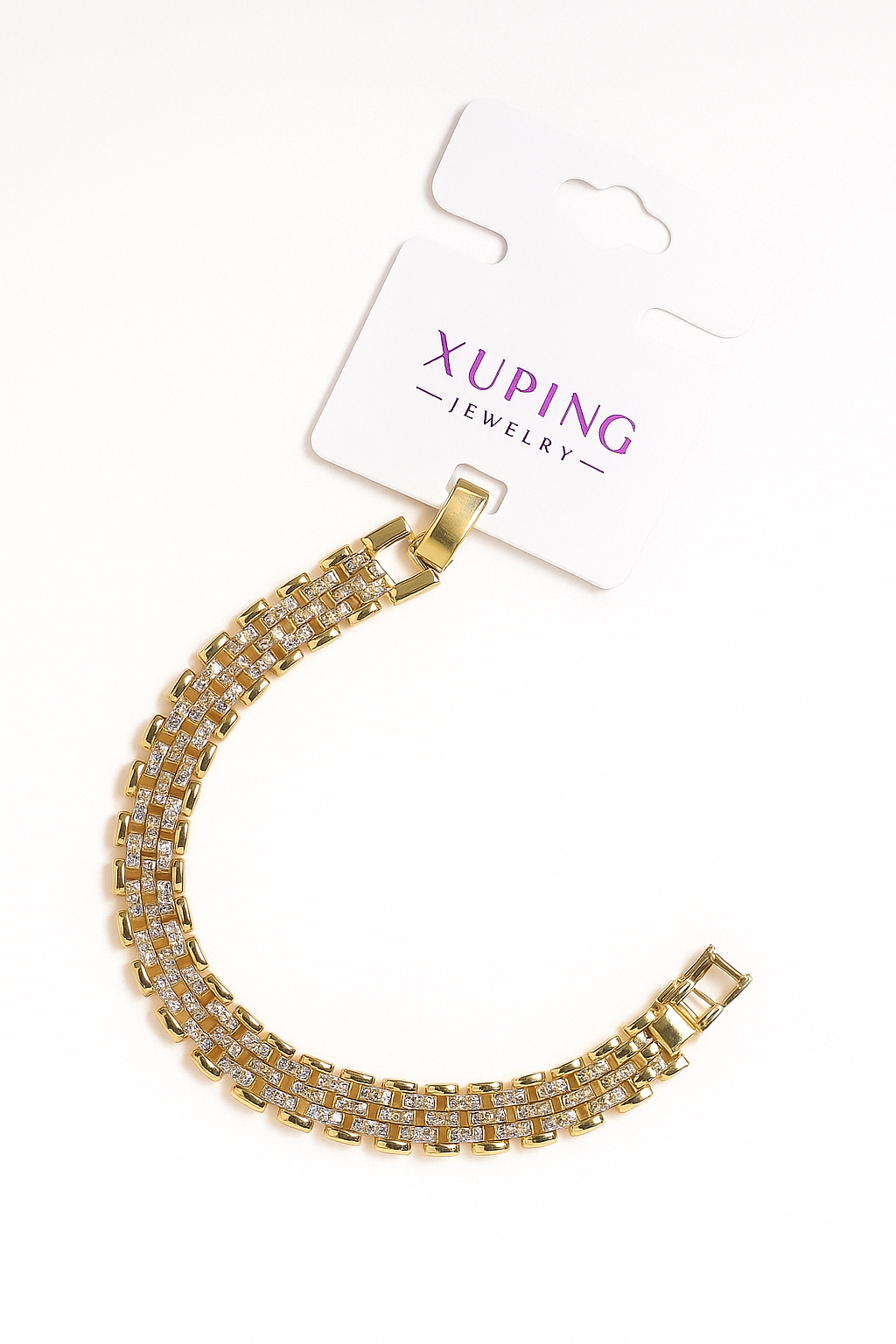 0301 - Xuping Gold Bracelet – Sparkling Crystal 17cm