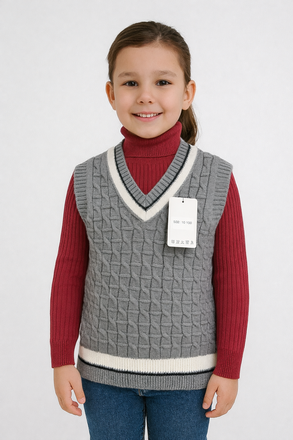 Smart Casual Navy Girl Sweater Vest