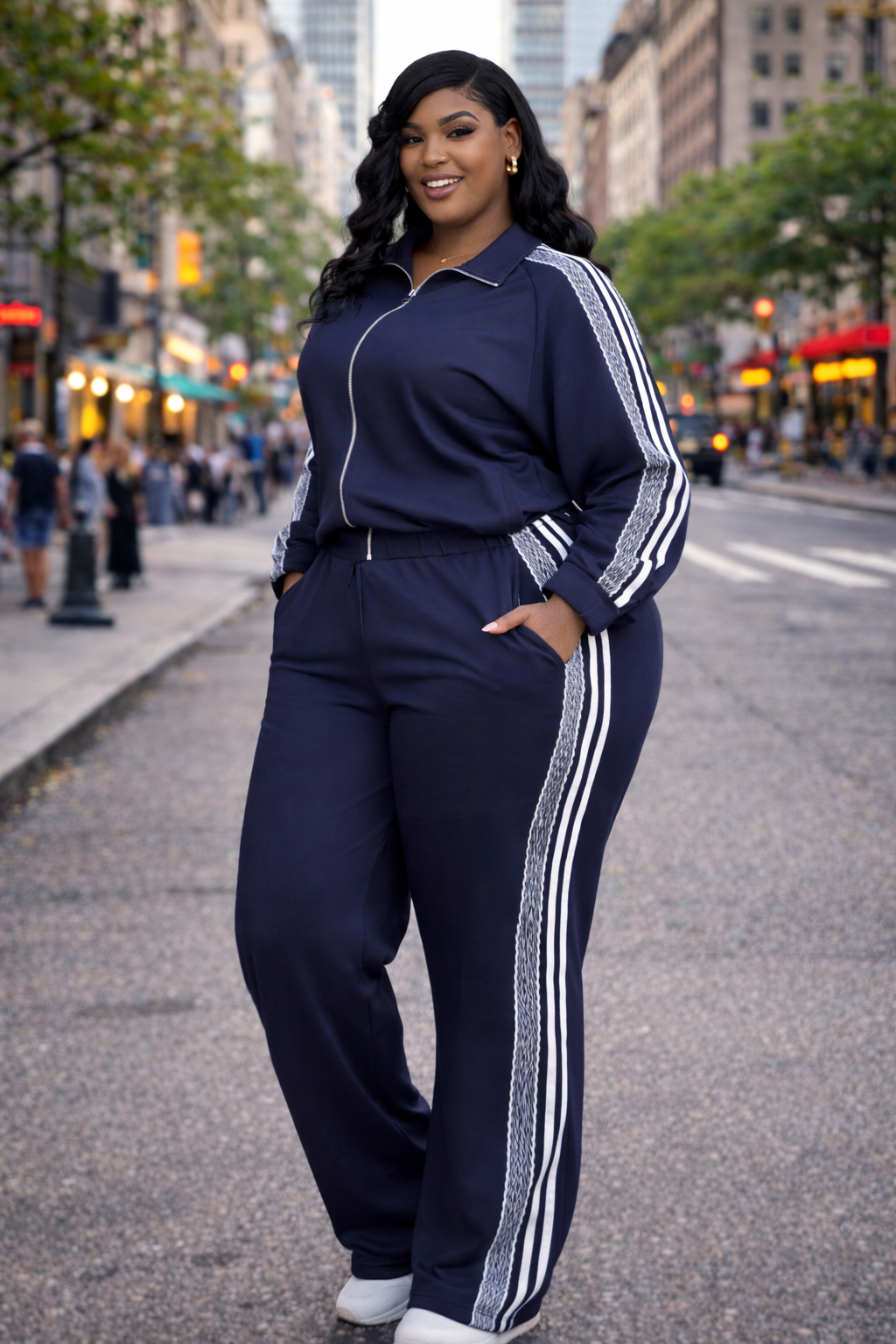 Urban Luxe Stripe Tracksuit Set