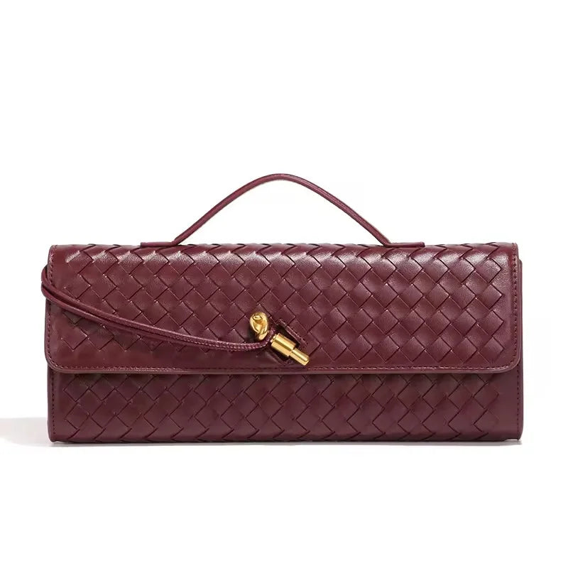 HP - BURGUNDY - Ladies Colorful Braided Bag