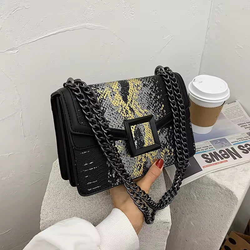 Snakeskin PU Leather Crossbody Chain