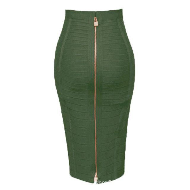 Bodycon Bandage Skirt – Industrial Zipper Detail
