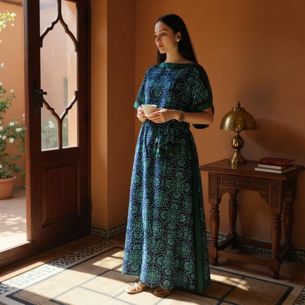 Satin Boubou Dress – Free Size, Flowy Elegance