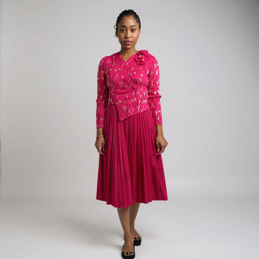 Miyake-Inspired Pleated Dress – One Size Fits All