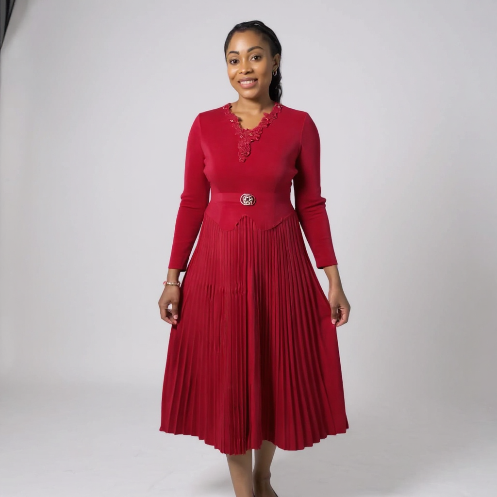 Miyake-Inspired Pleated Dress – One Size Fits All