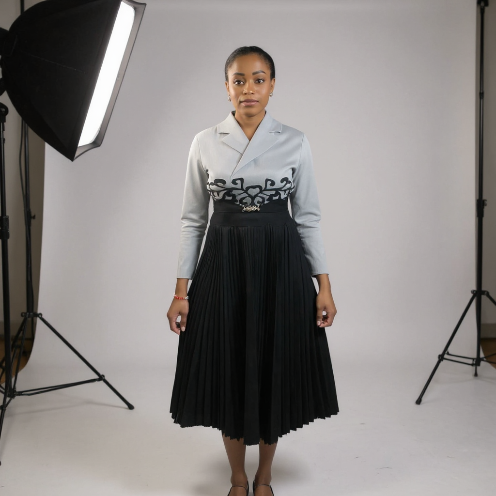 Miyake-Inspired Pleated Dress – One Size Fits All