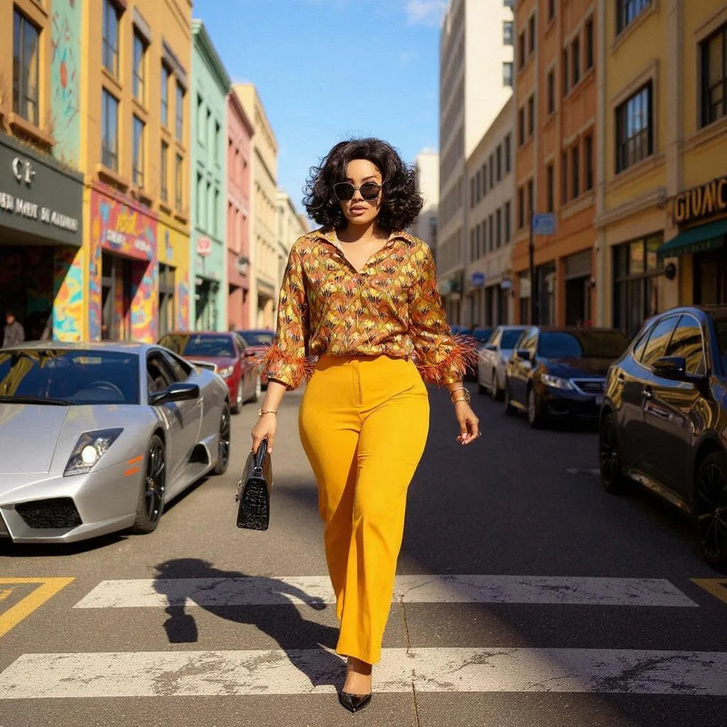 Satin 2-Piece Top & Cotton Pant