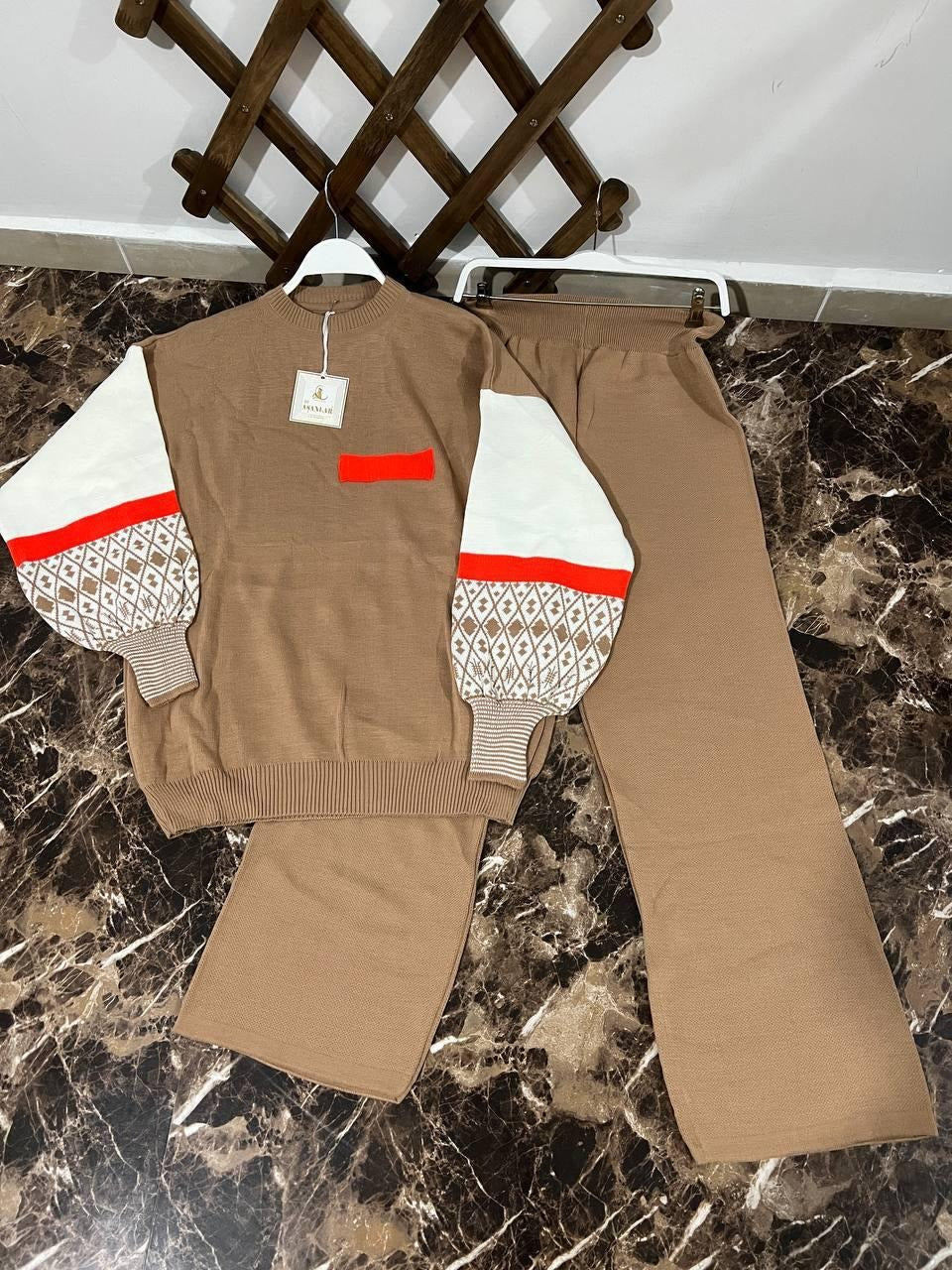 Cozy Sweater Fabric Two Pieces Set