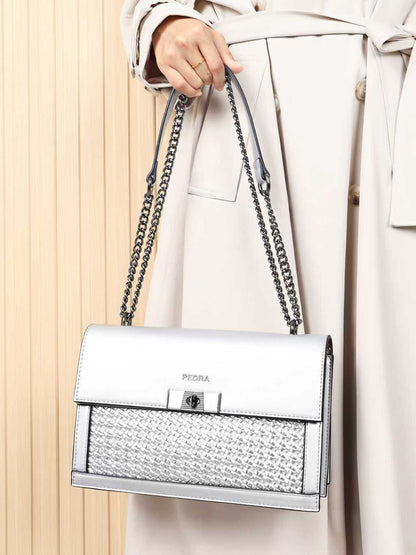 36448 - Genuine Leather Box Shape Bag