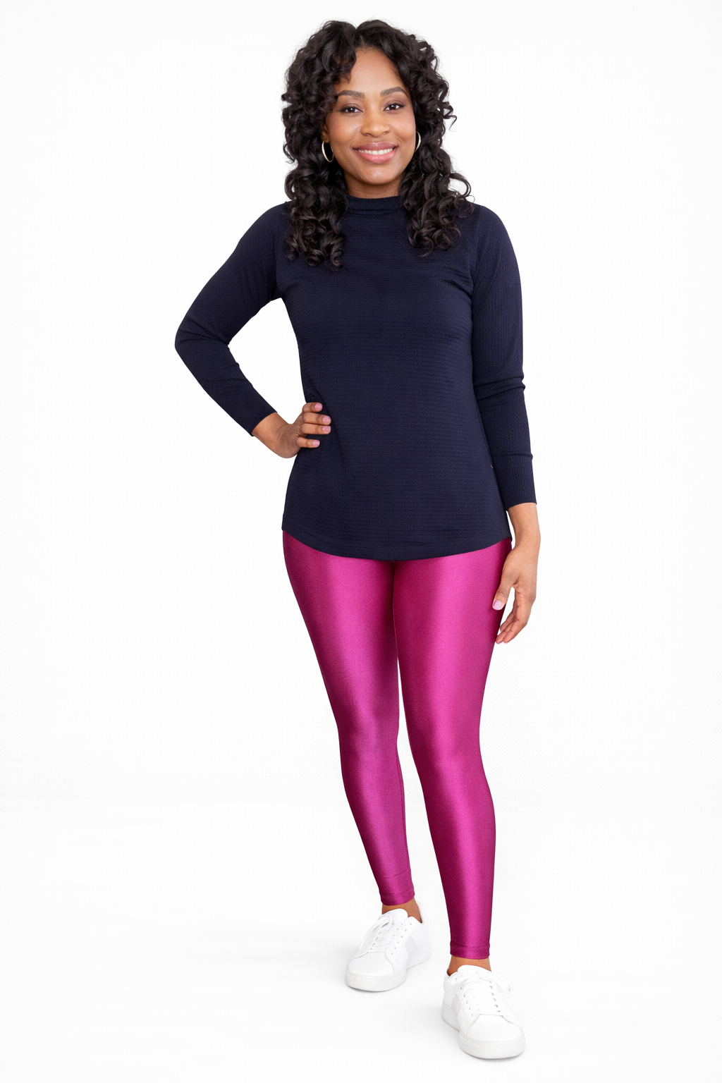 Luxury High-Shine Sculpting Leggings – Pink