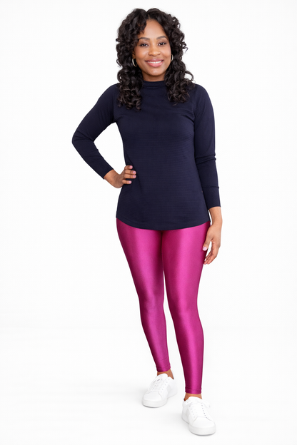 Luxury High-Shine Sculpting Leggings – Pink
