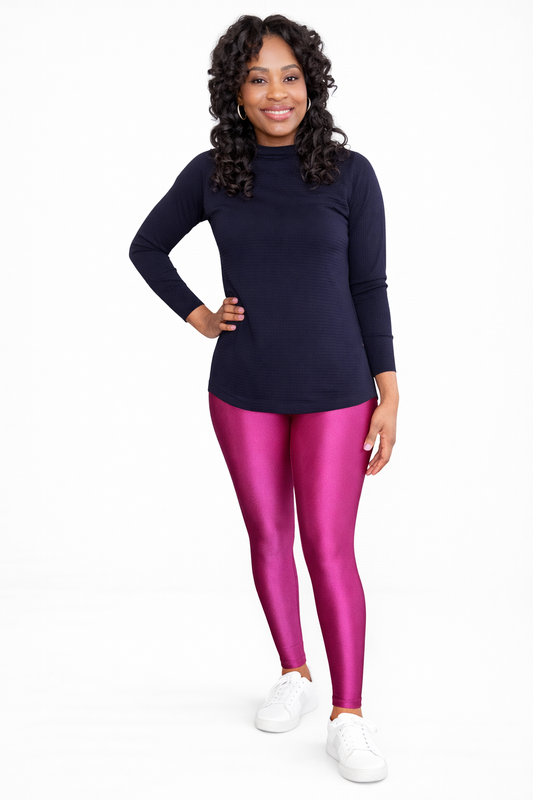 Luxury High-Shine Sculpting Leggings – Pink