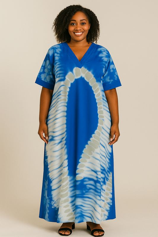 Ocean Waves Maxi Dress With Pockets