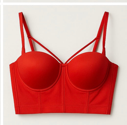 Chic Look: Red Colour Bustier Corset Top