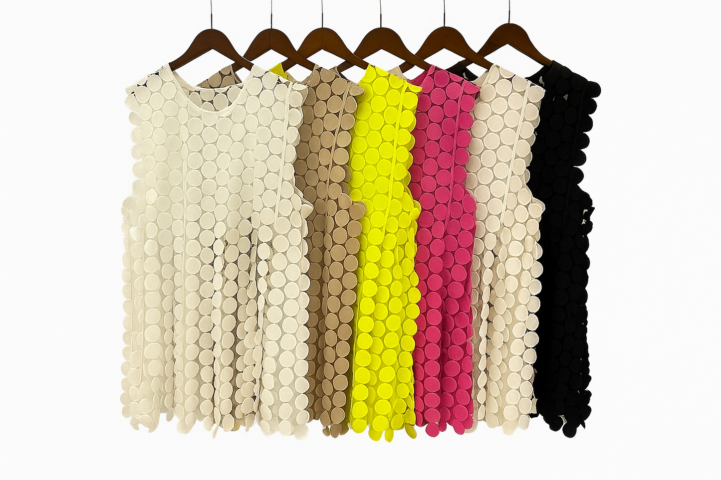 3D Circle Mesh Sleeveless A-Line Dress