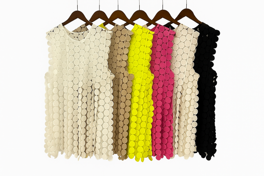 3D Circle Mesh Sleeveless A-Line Dress