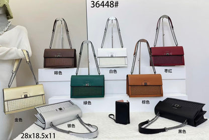 36448 - Genuine Leather Box Shape Bag