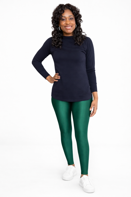 Luxury High-Shine Sculpting Leggings – Emerald Green