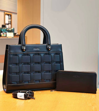 56220- Genuine Leather Box Shape Bag