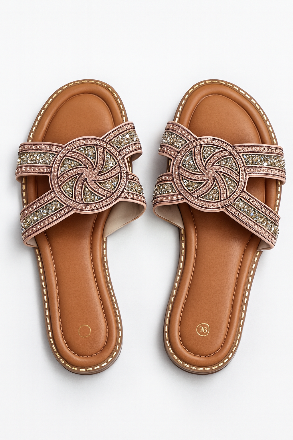 Comfortable Peach Colour Ladies Flat Slippers