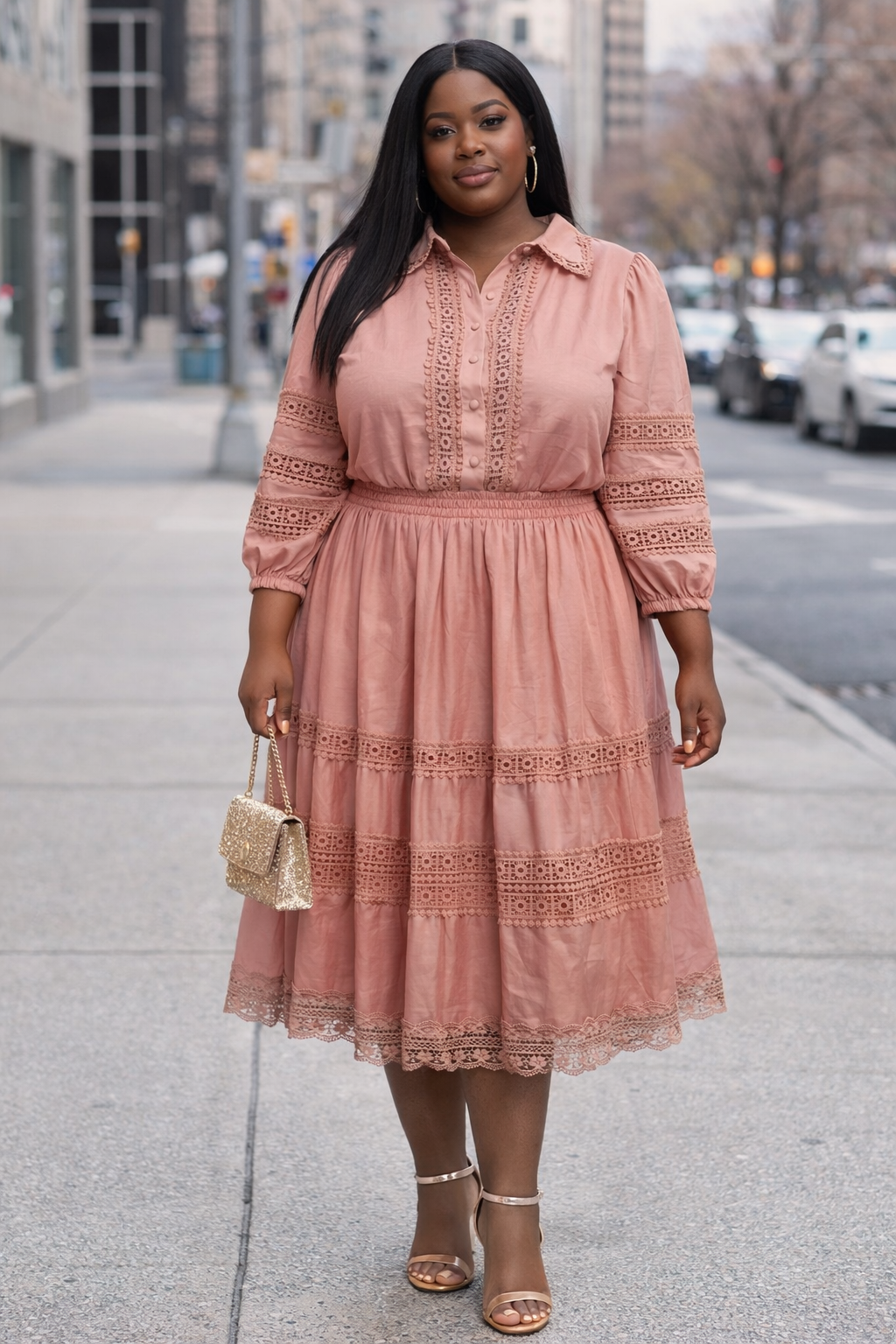 2-Piece Set – Cotton Lace Blouse and Maxi Skirt