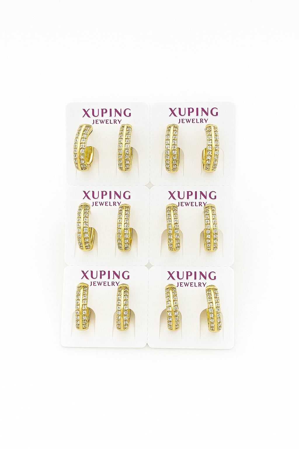 X0264 - Xuping Gold Hoop Earrings – Sparkling Crystal Set