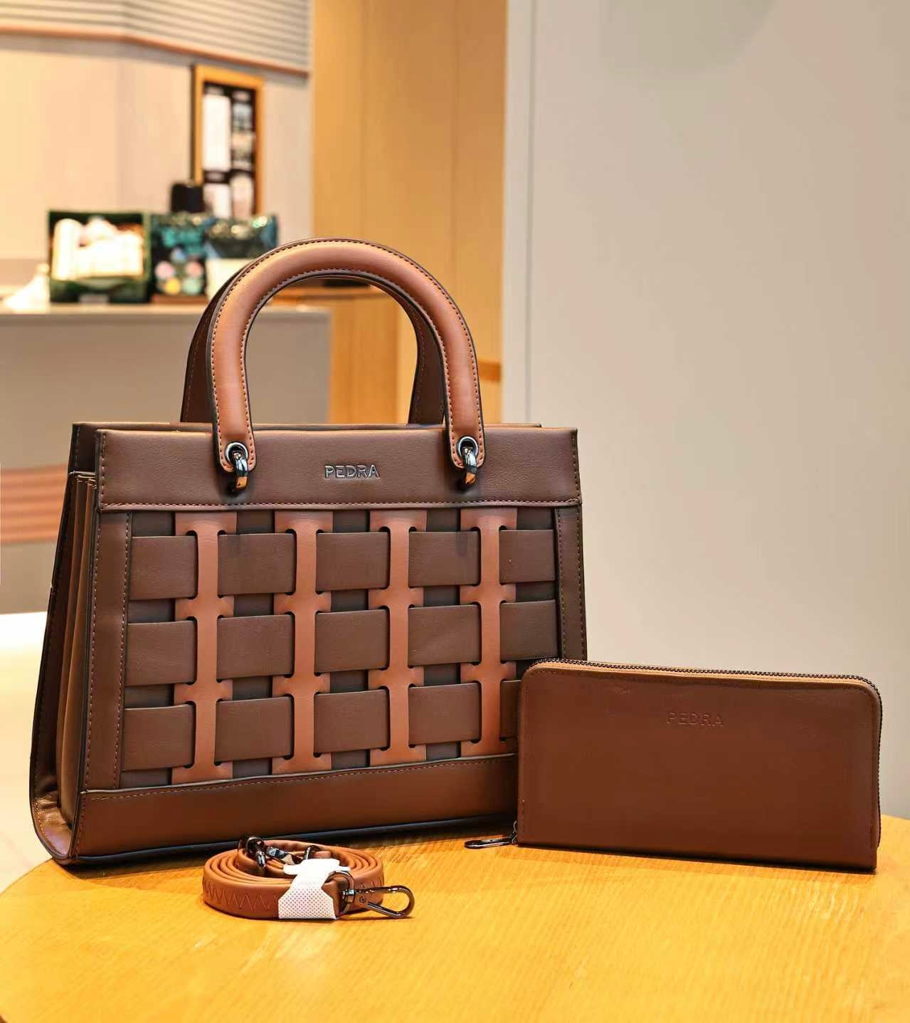56220- Genuine Leather Box Shape Bag
