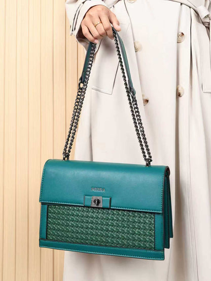 36448 - Genuine Leather Box Shape Bag