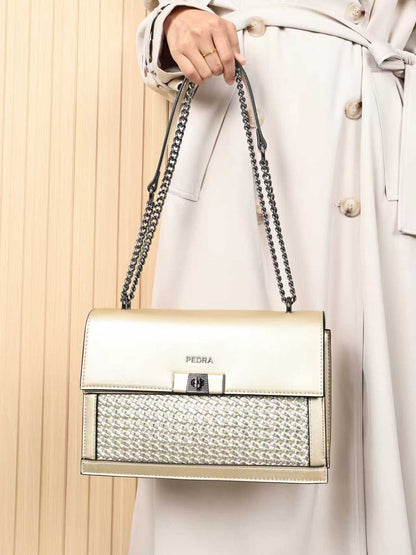 36448 - Genuine Leather Box Shape Bag