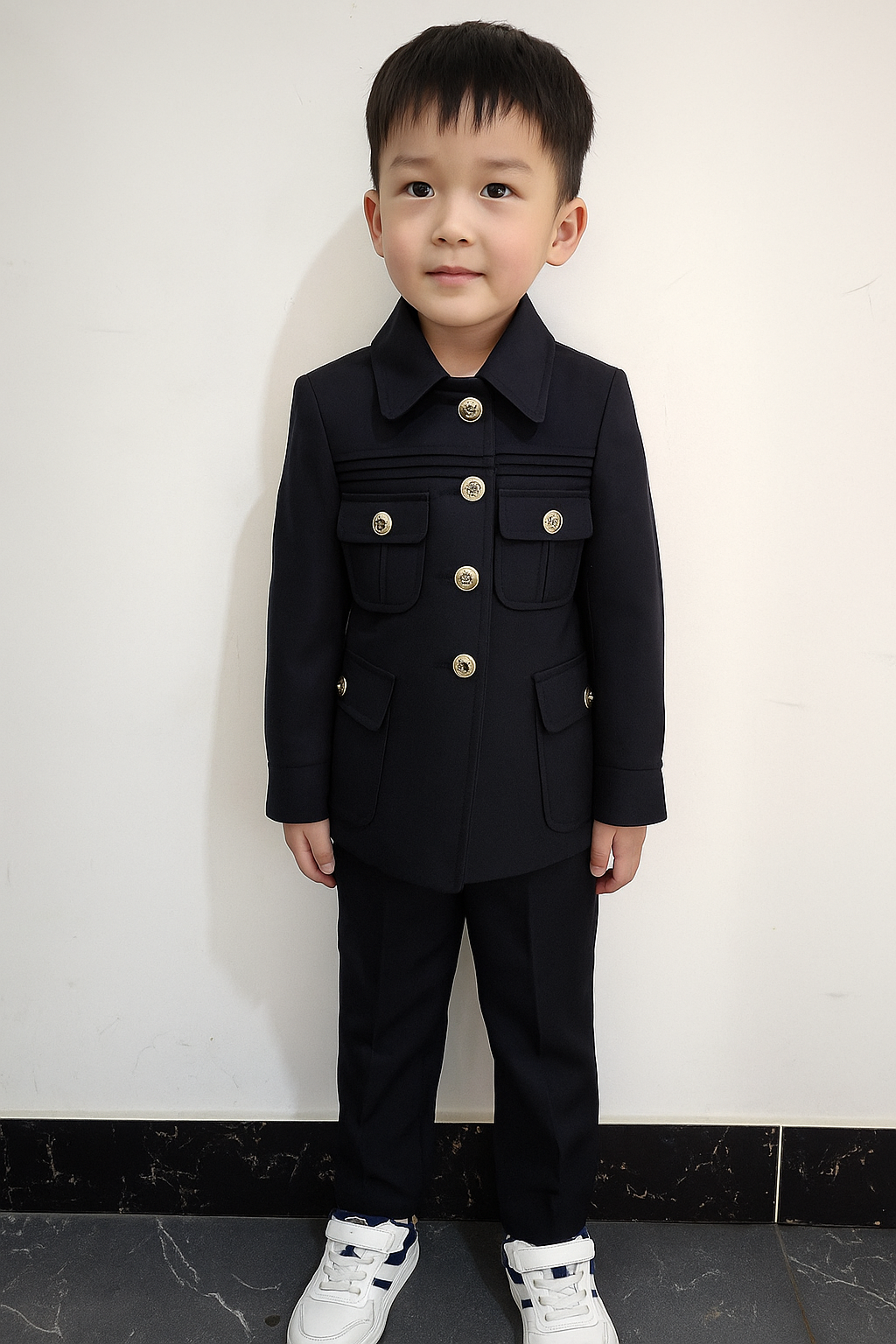 Mini Style Icon in Classic Black Suit