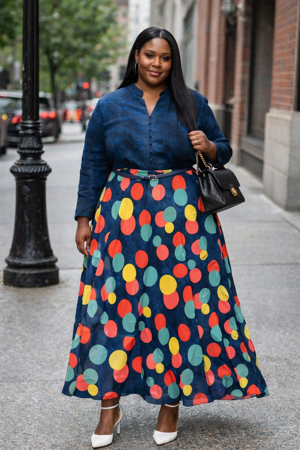 Regal Charm Royal Blue Statement Dress