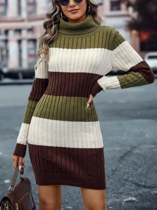 Kneel Length Bodycon Sweater Short Dress