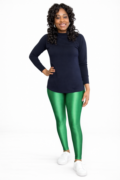 Luxury High-Shine Sculpting Leggings – Green