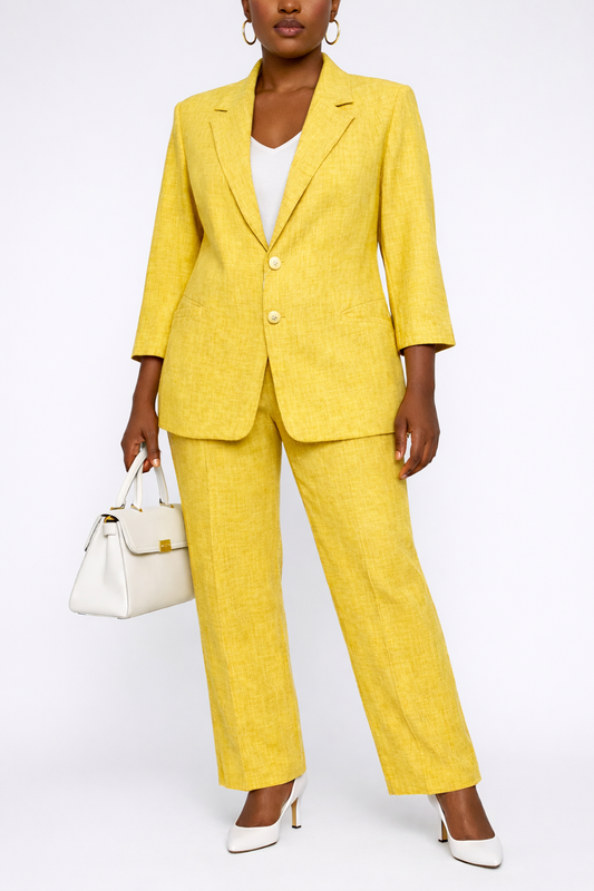 Sunshine Elegance Two-Piece Linen Pantsuit Set