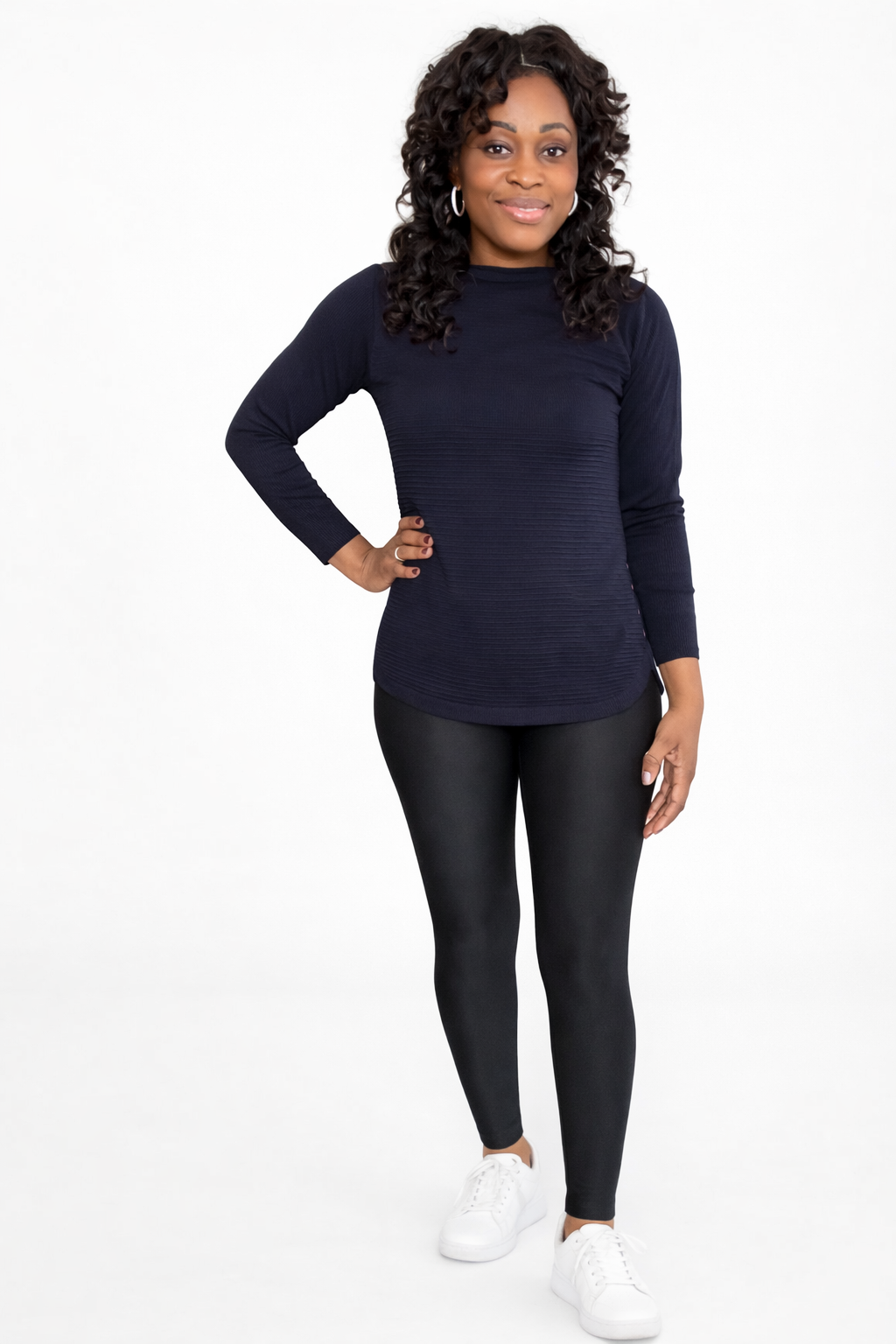 Luxury High-Shine Sculpting Leggings – Black