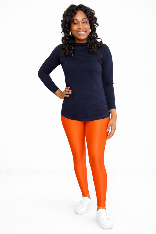 Luxury High-Shine Sculpting Leggings – Orange