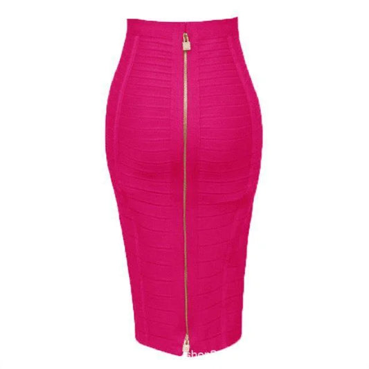 Bodycon Bandage Skirt – Industrial Zipper Detail