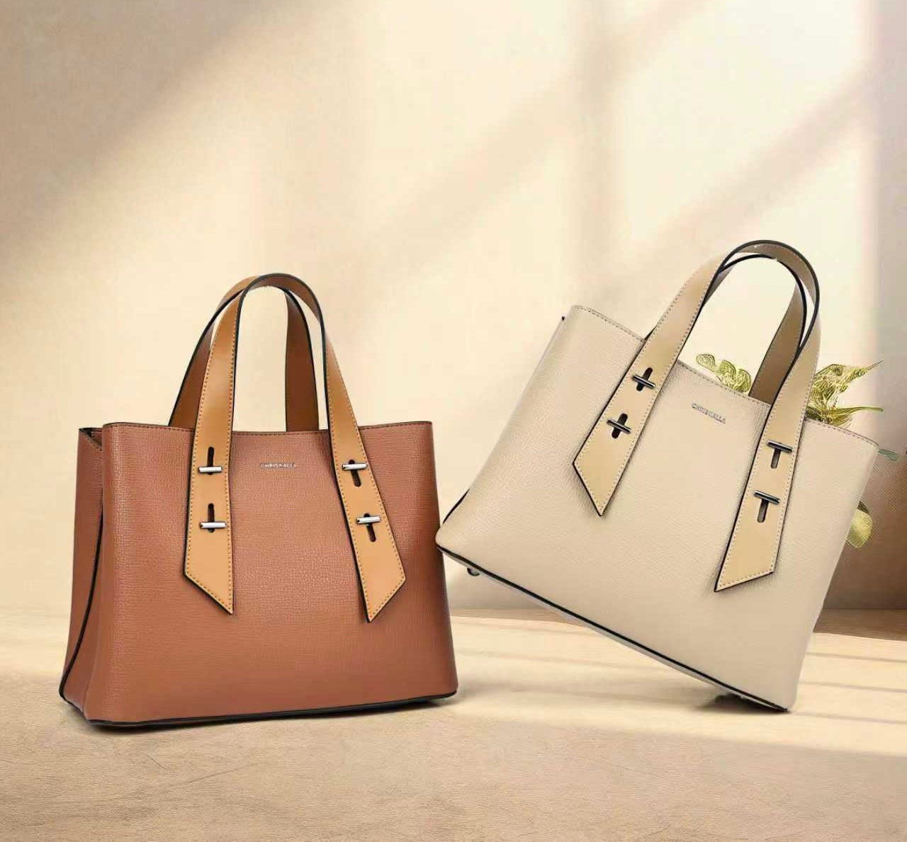 L23602B - Genuine Leather Box Shape Bag