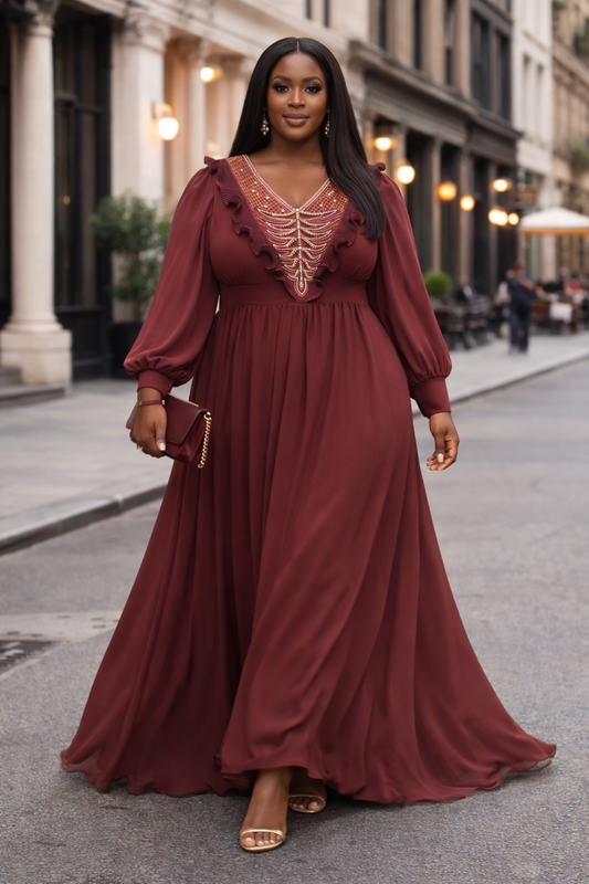 Sapphire Grace Embellished Maxi Dress