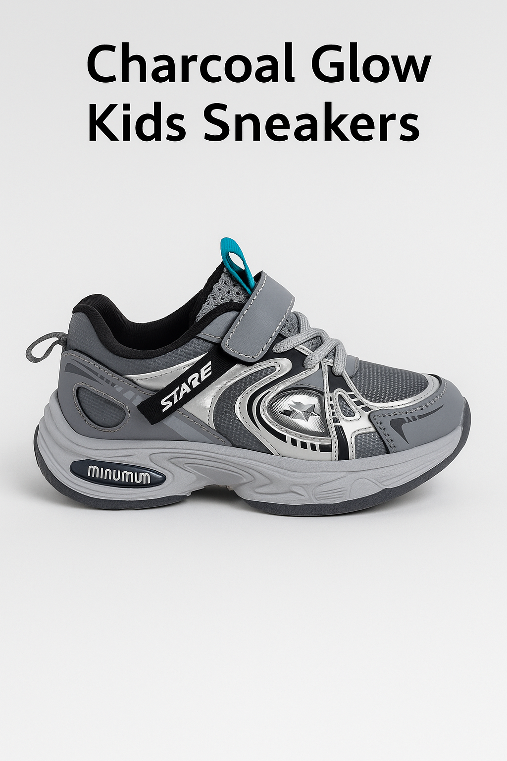 Charcoal Glow Kids Sneakers