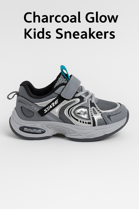 Charcoal Glow Kids Sneakers