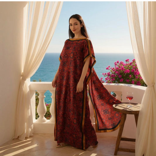 Satin Boubou Dress - Free Size, Flowy Elegance