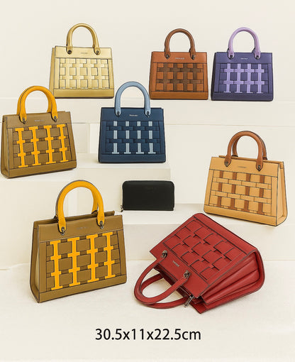 56220- Genuine Leather Box Shape Bag